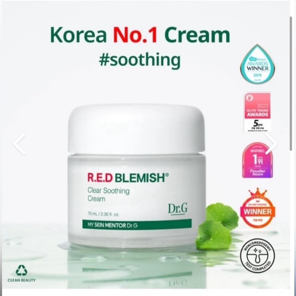 New Dr.G Dr. G Red Blemish Clear Soothing Cream Korean Beauty $66 Moisturizer